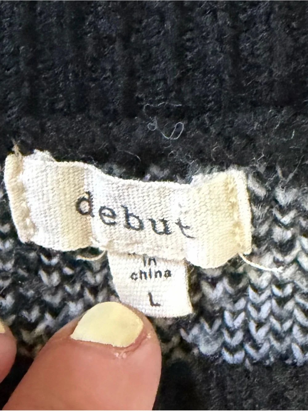 Debut Black & Cream Geometric Crewneck Sweater - Picture 3 of 6